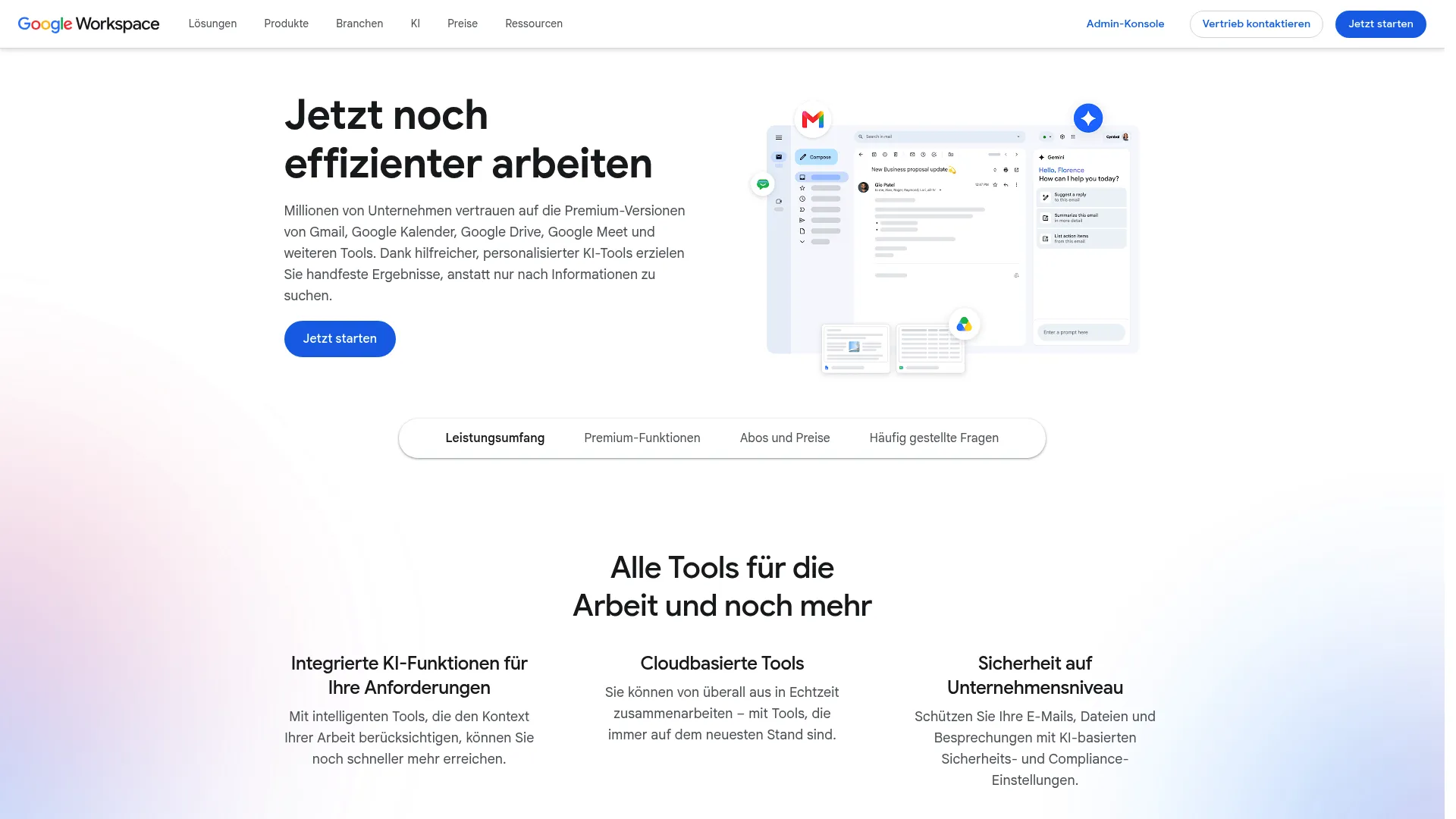Google Workspace homepage screenshot