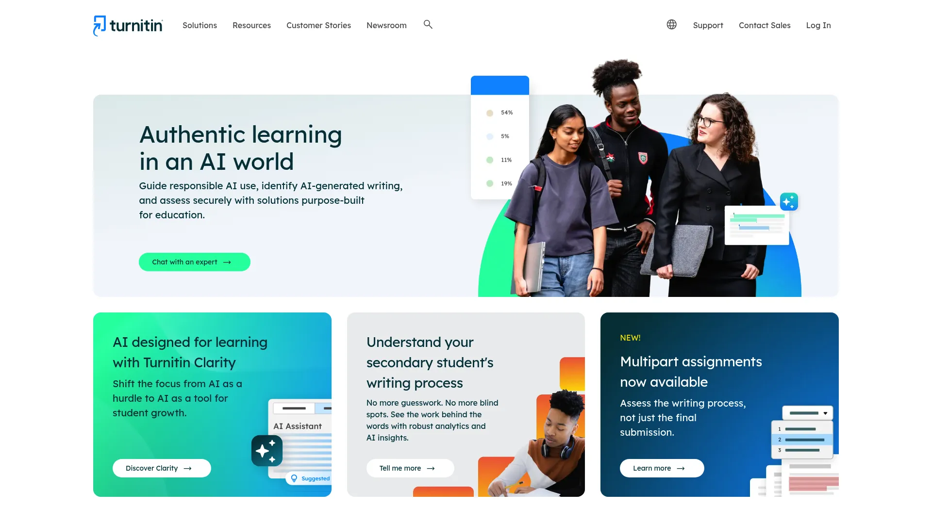 Turnitin homepage screenshot