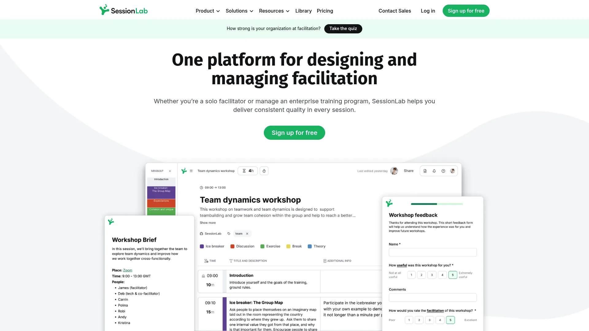 SessionLab homepage screenshot