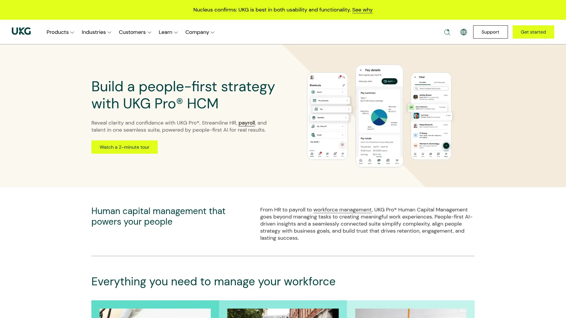 UKG Pro talent review platform homepage