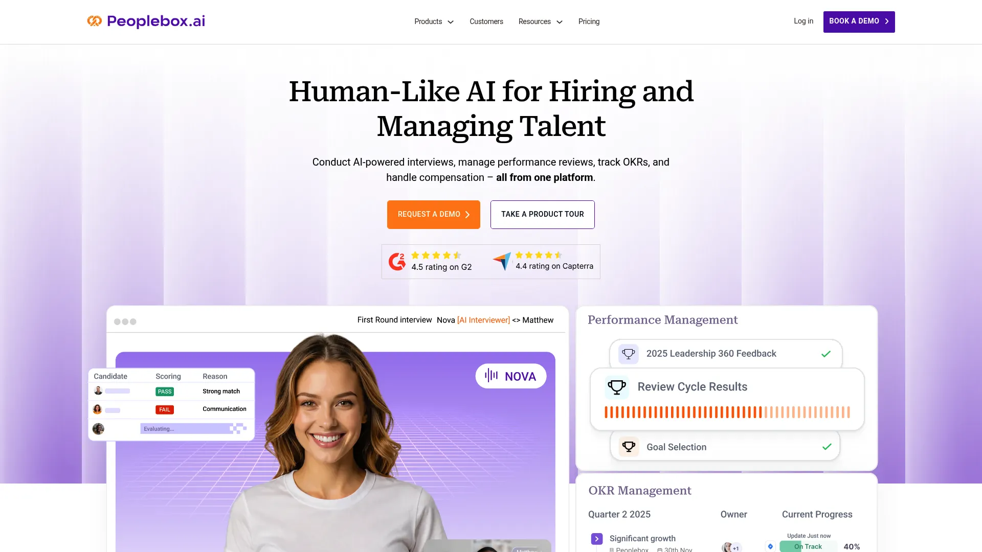 Peoplebox homepage screenshot