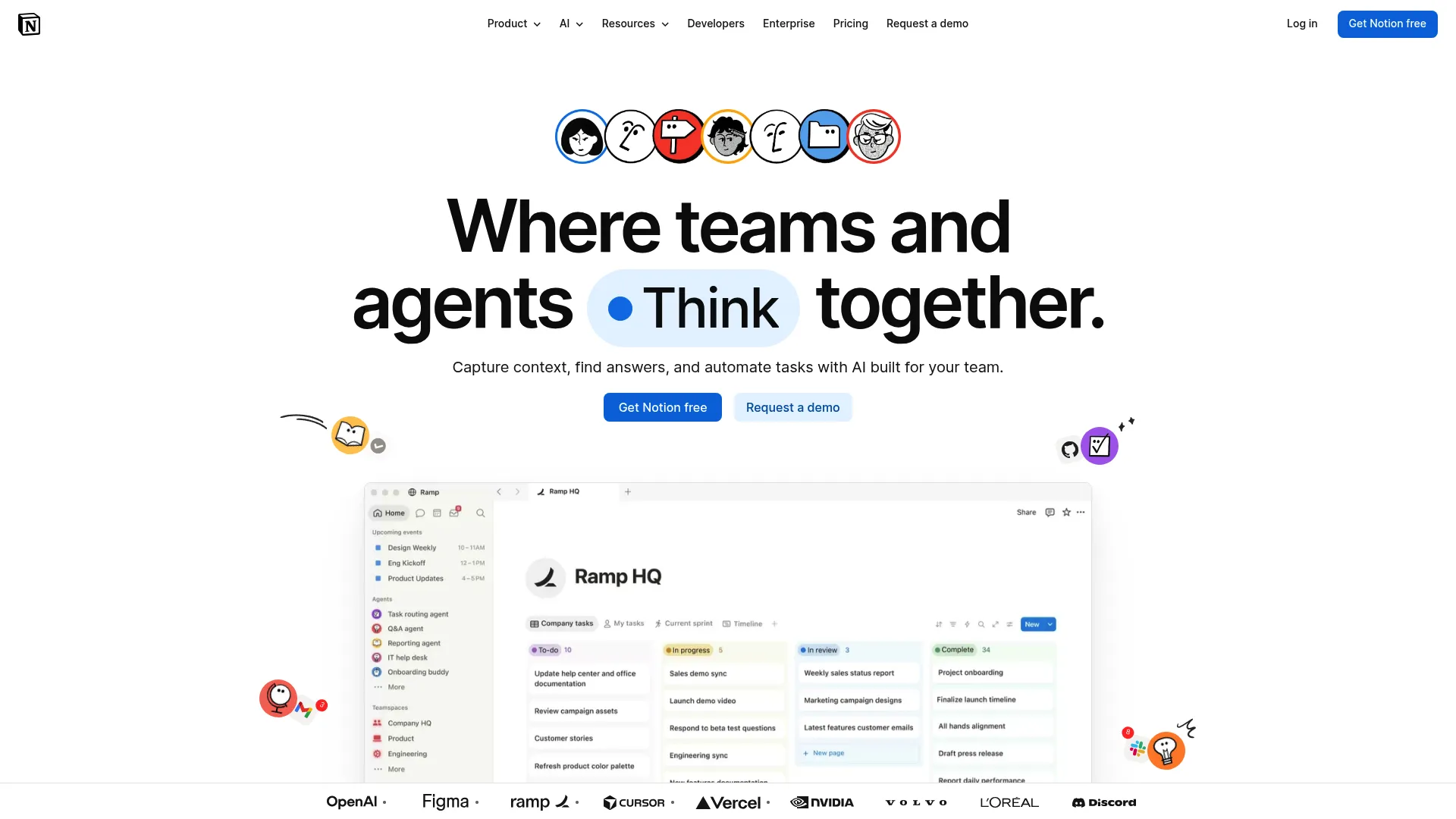 Notion homepage screenshot