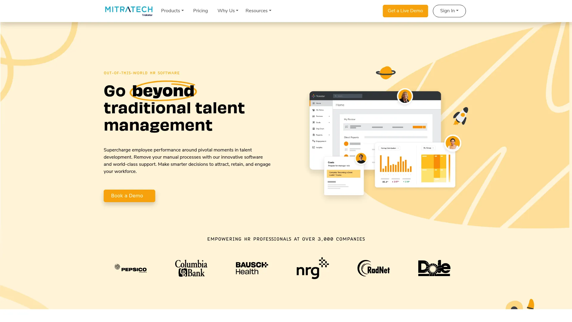 Trakstar homepage screenshot
