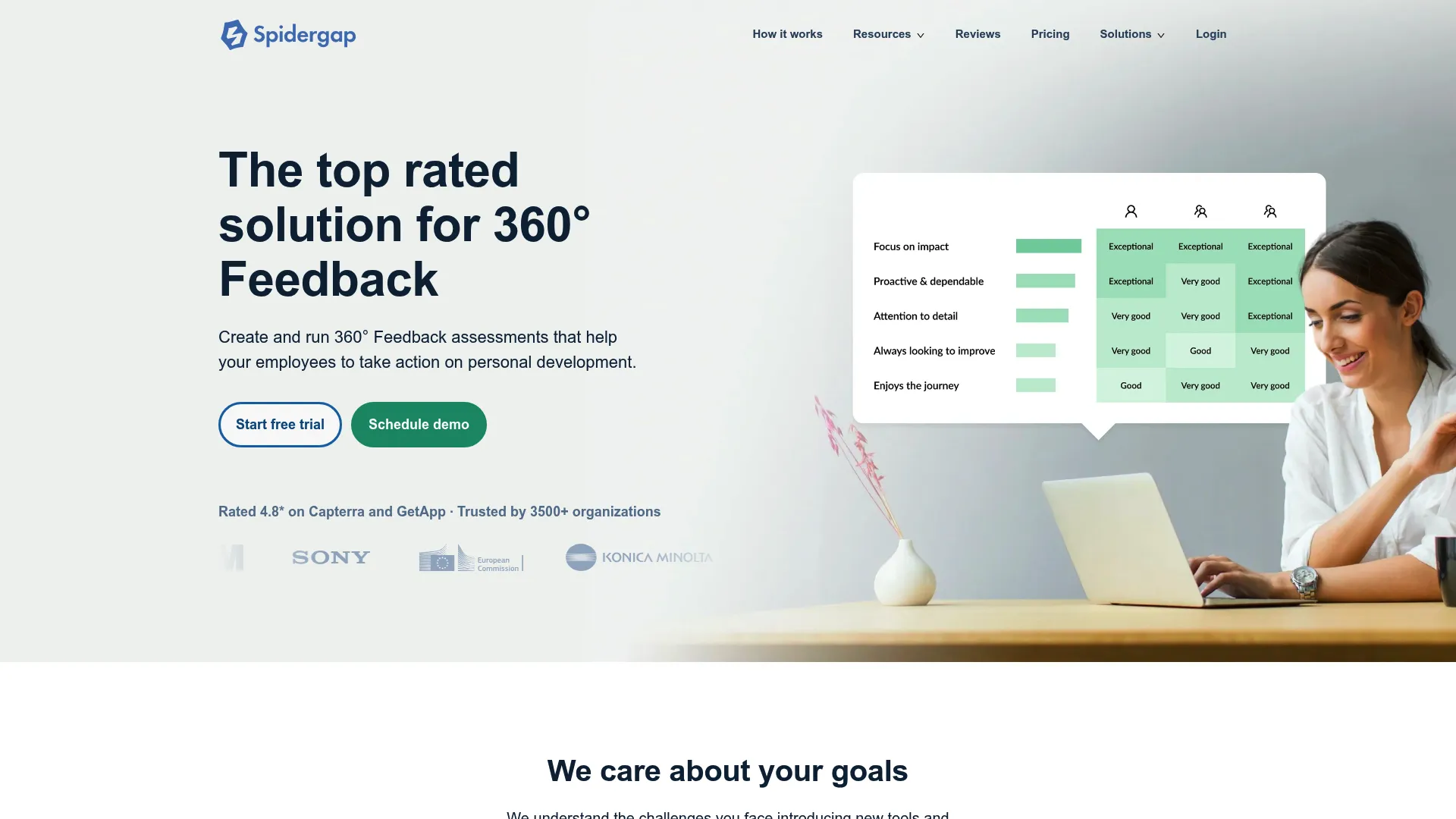 Spidergap homepage screenshot
