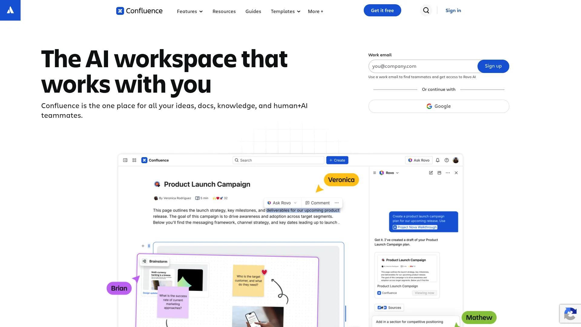 Confluence homepage screenshot