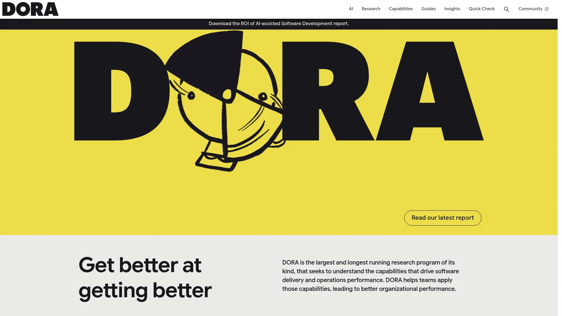 DORA homepage screenshot