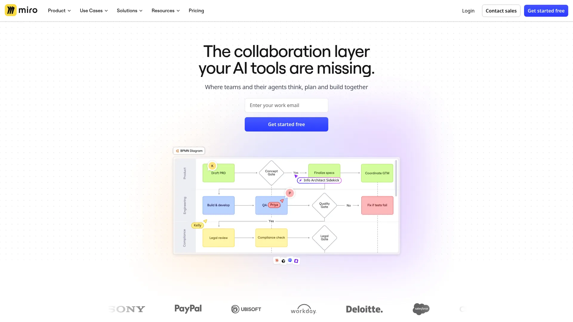 Miro homepage screenshot