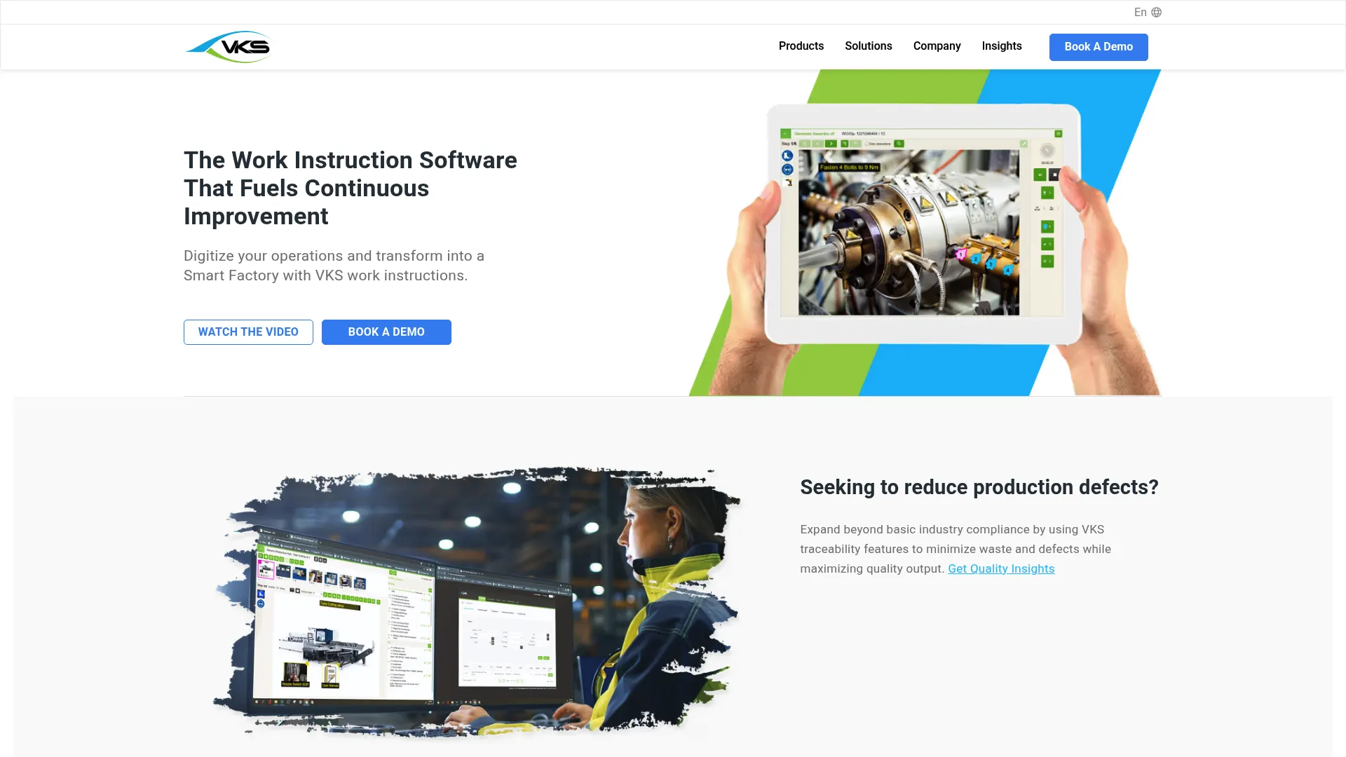 VKS visual work instruction software homepage