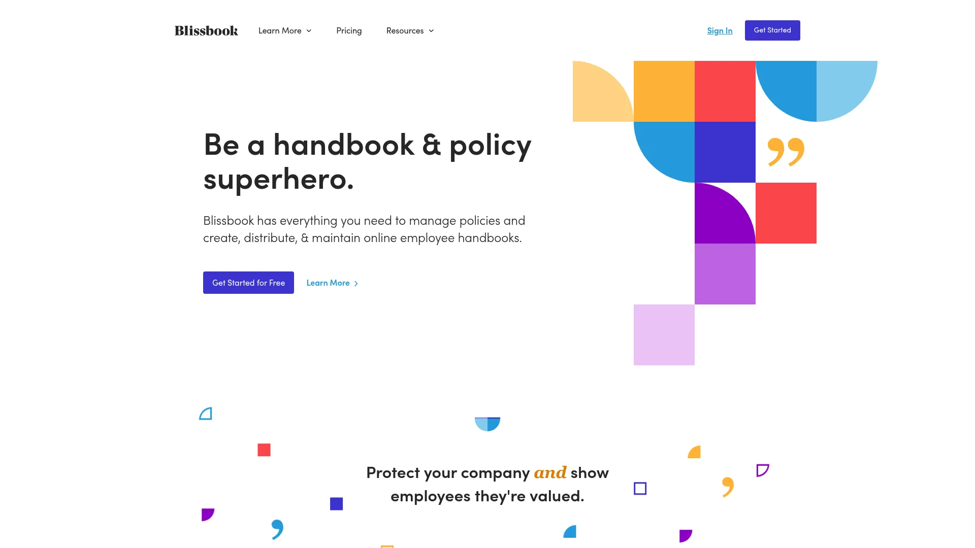 Blissbook homepage screenshot
