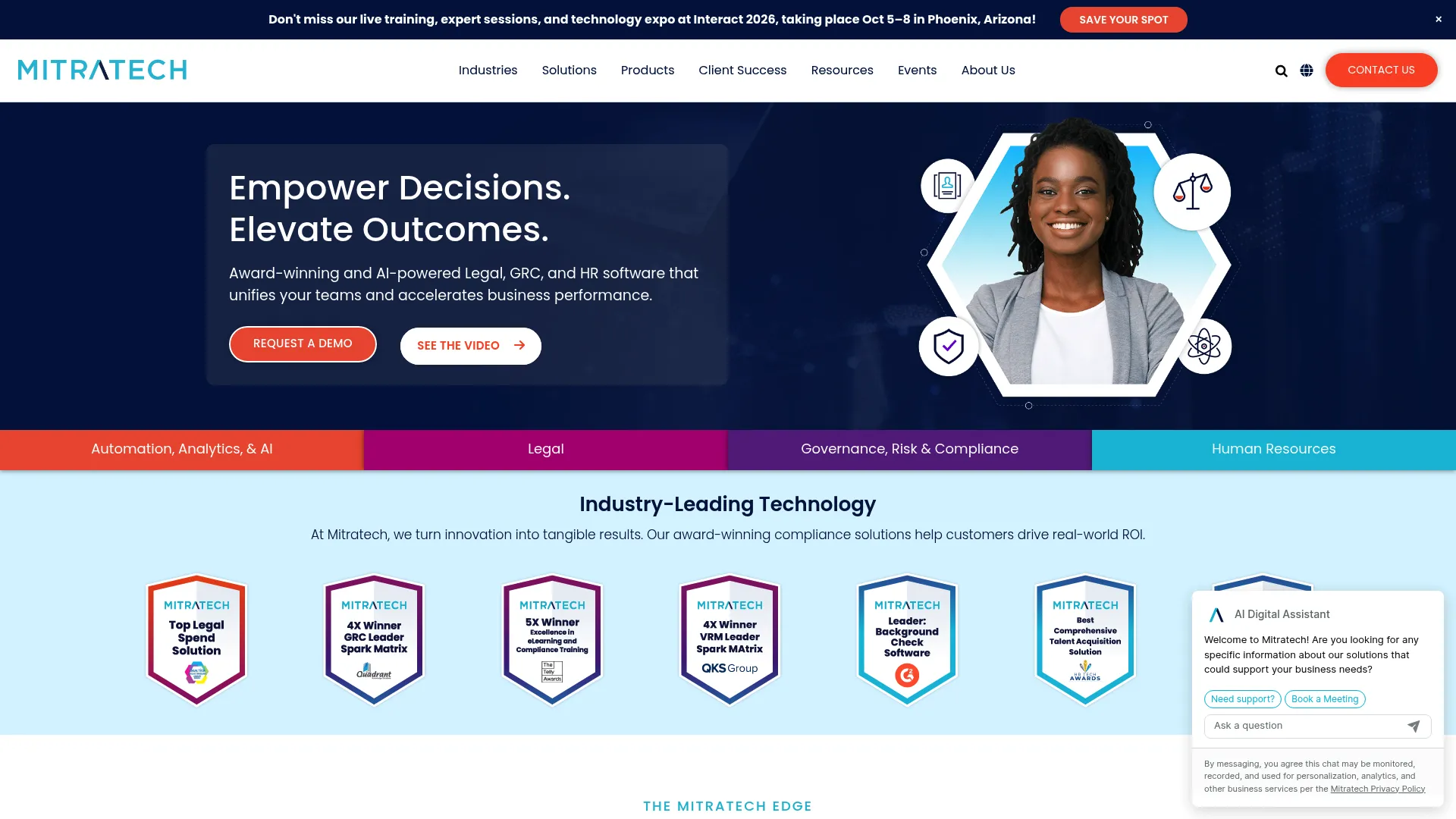 Mitratech Mineral homepage screenshot