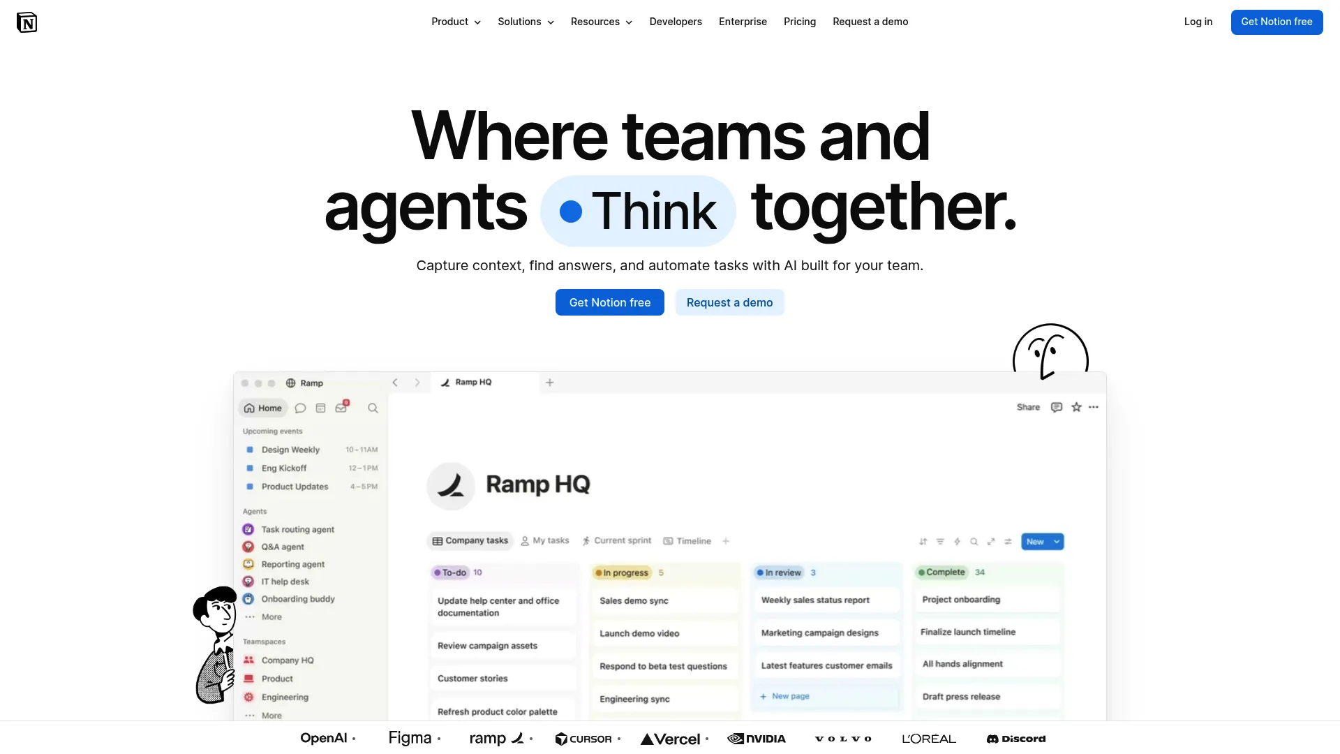 Notion homepage screenshot