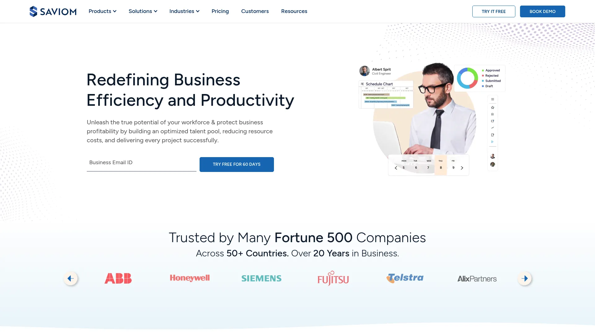 Saviom homepage screenshot
