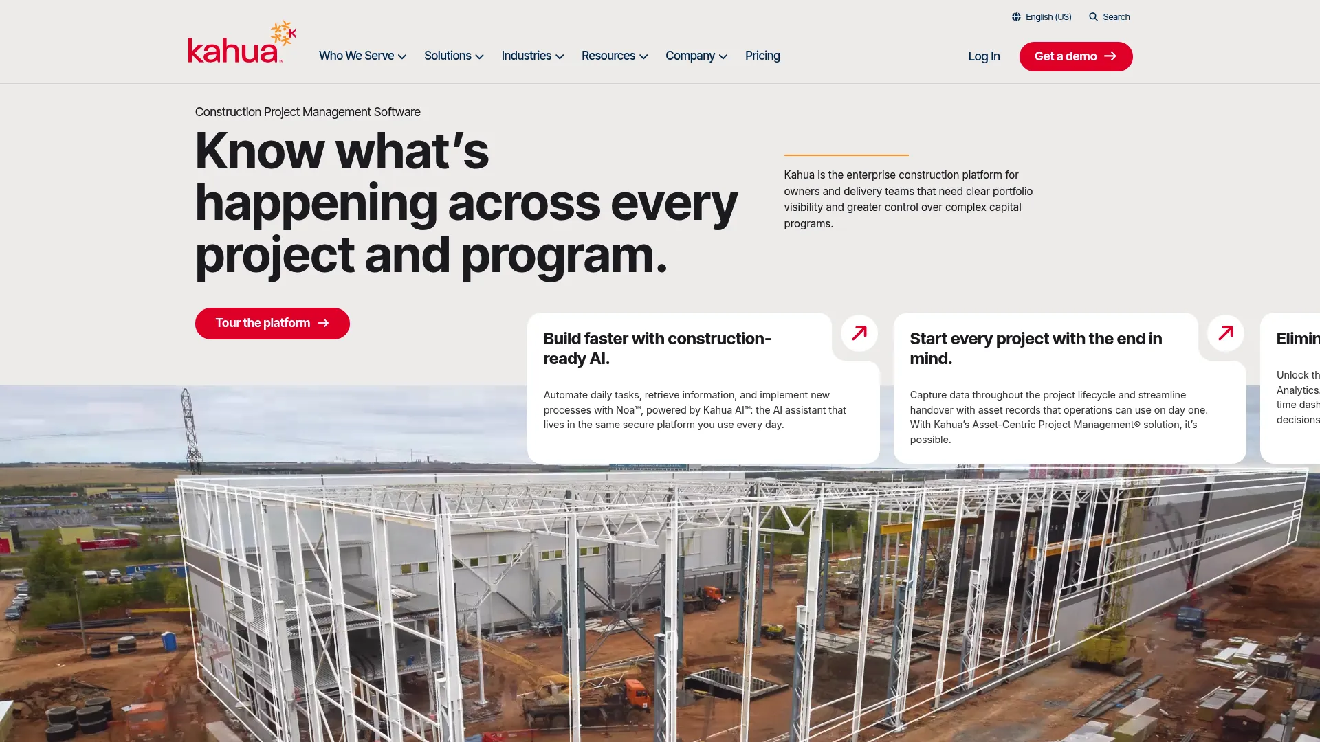 Kahua homepage screenshot