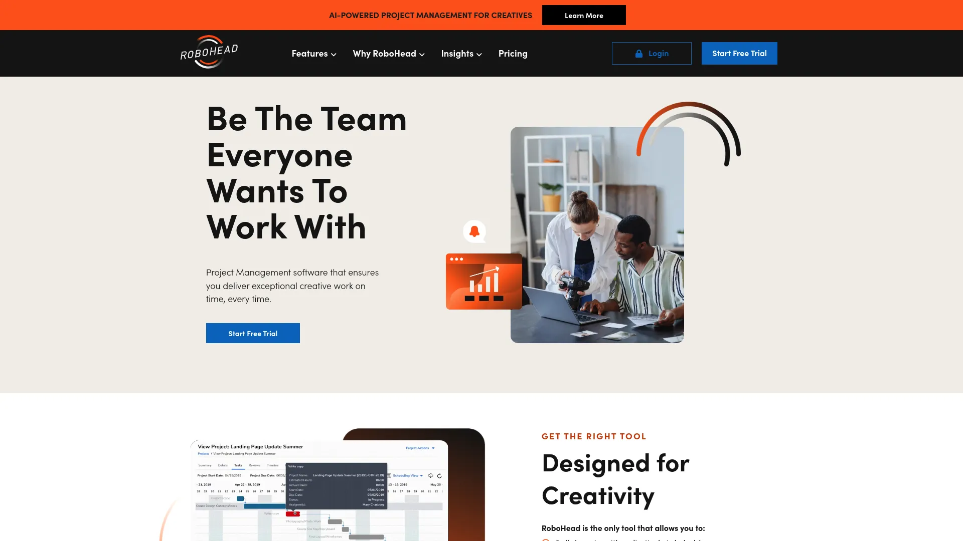 RoboHead homepage screenshot