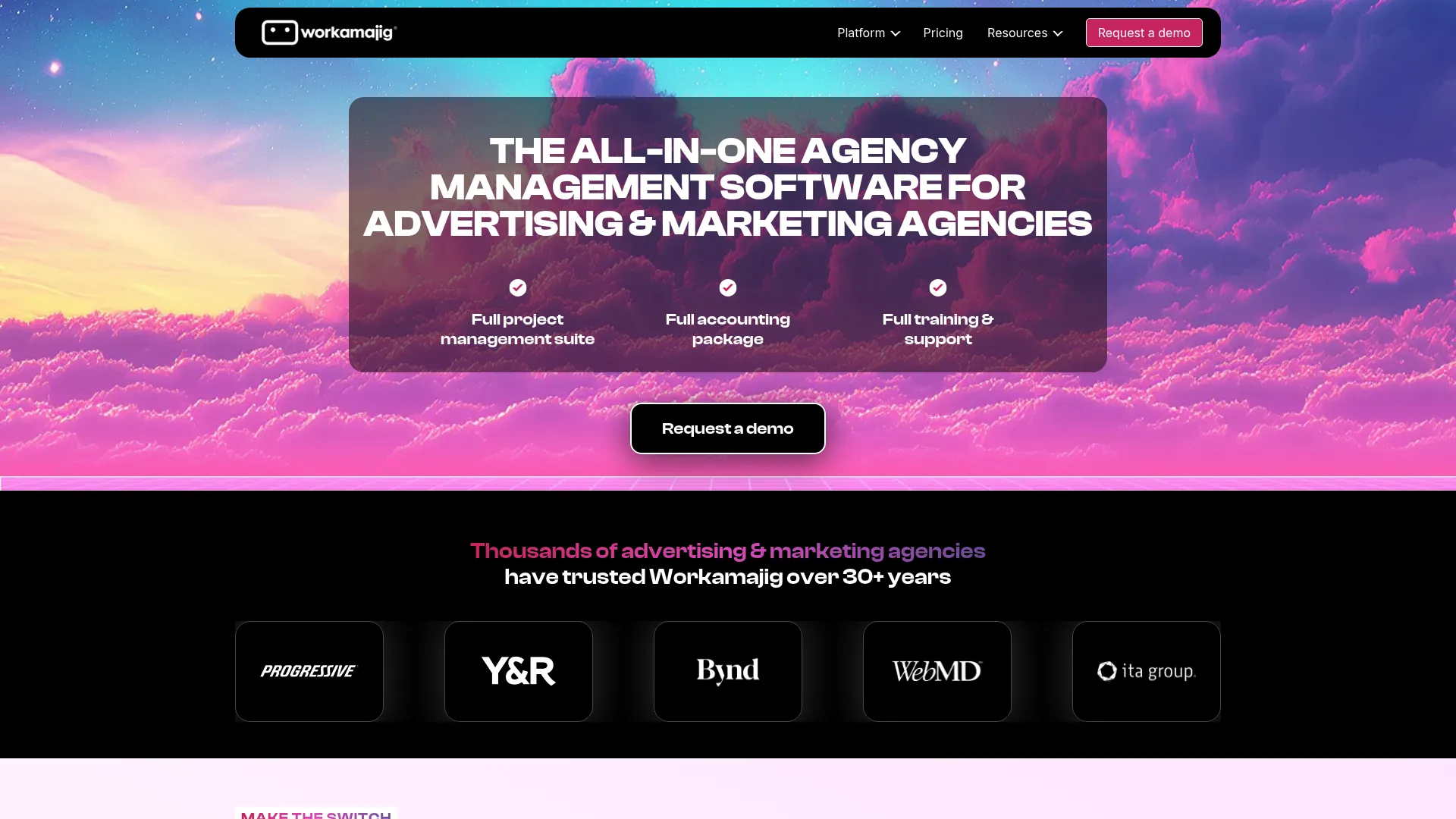 Workamajig homepage screenshot
