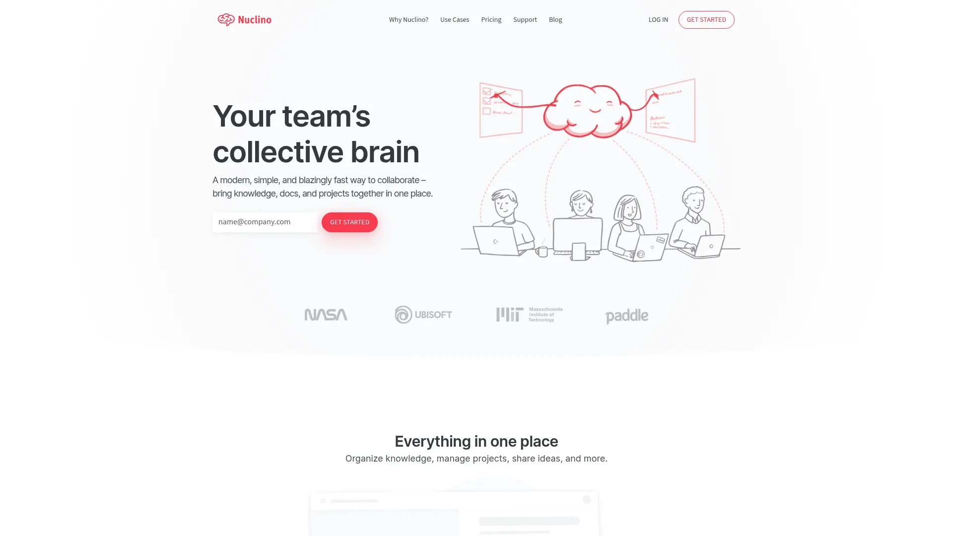 Nuclino collaborative workspace interface