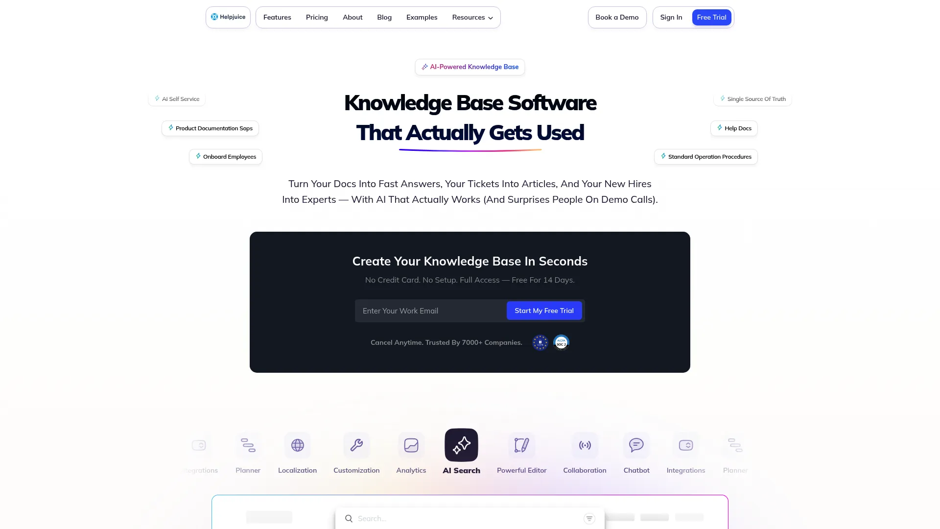 Helpjuice knowledge base software interface