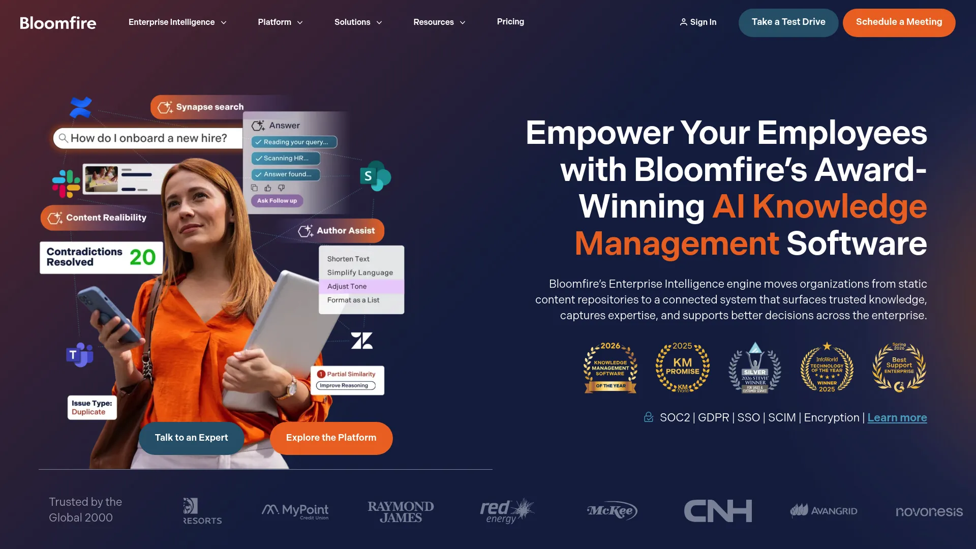 Bloomfire knowledge management platform interface