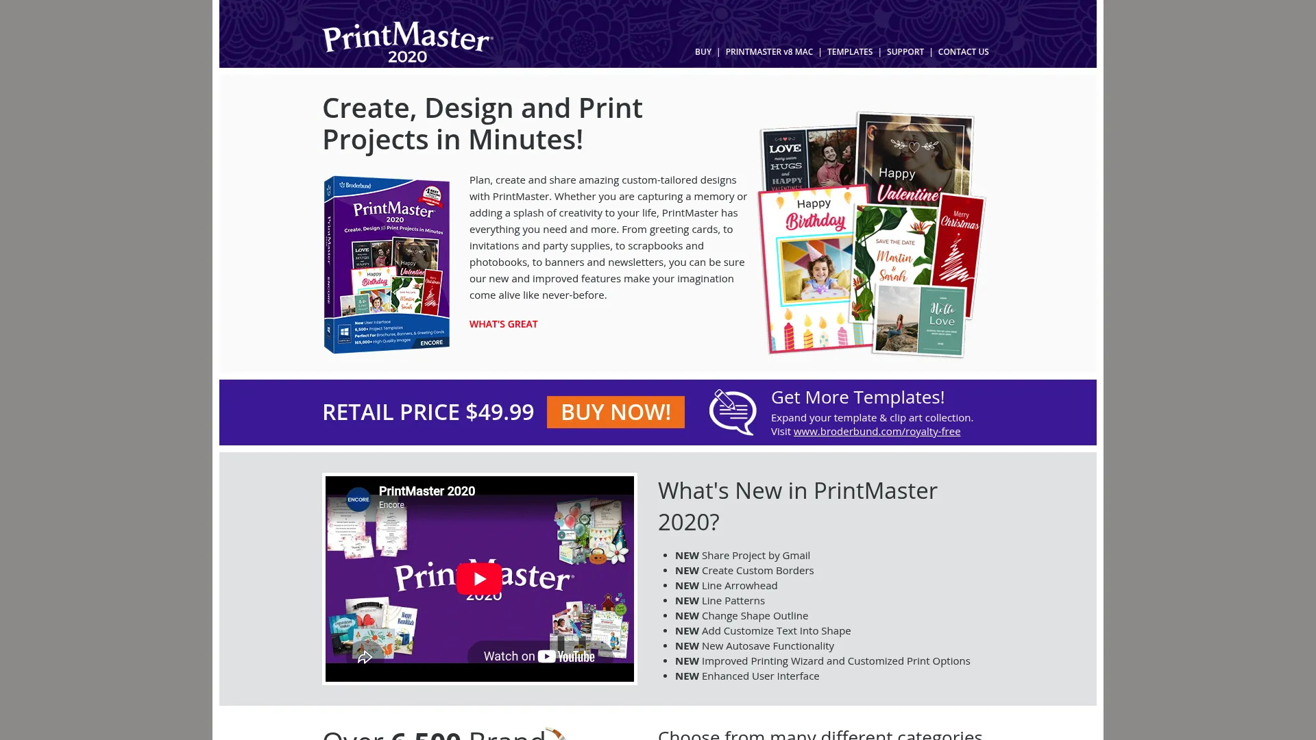PrintMaster homepage screenshot