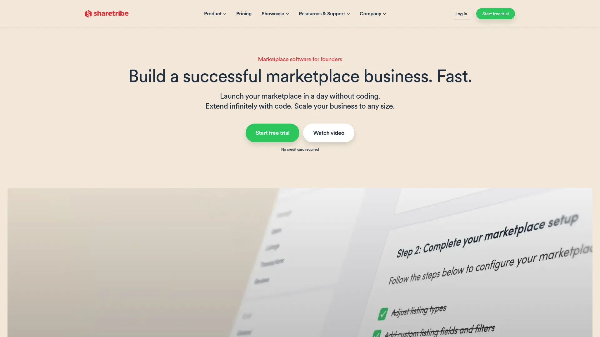 Sharetribe homepage screenshot