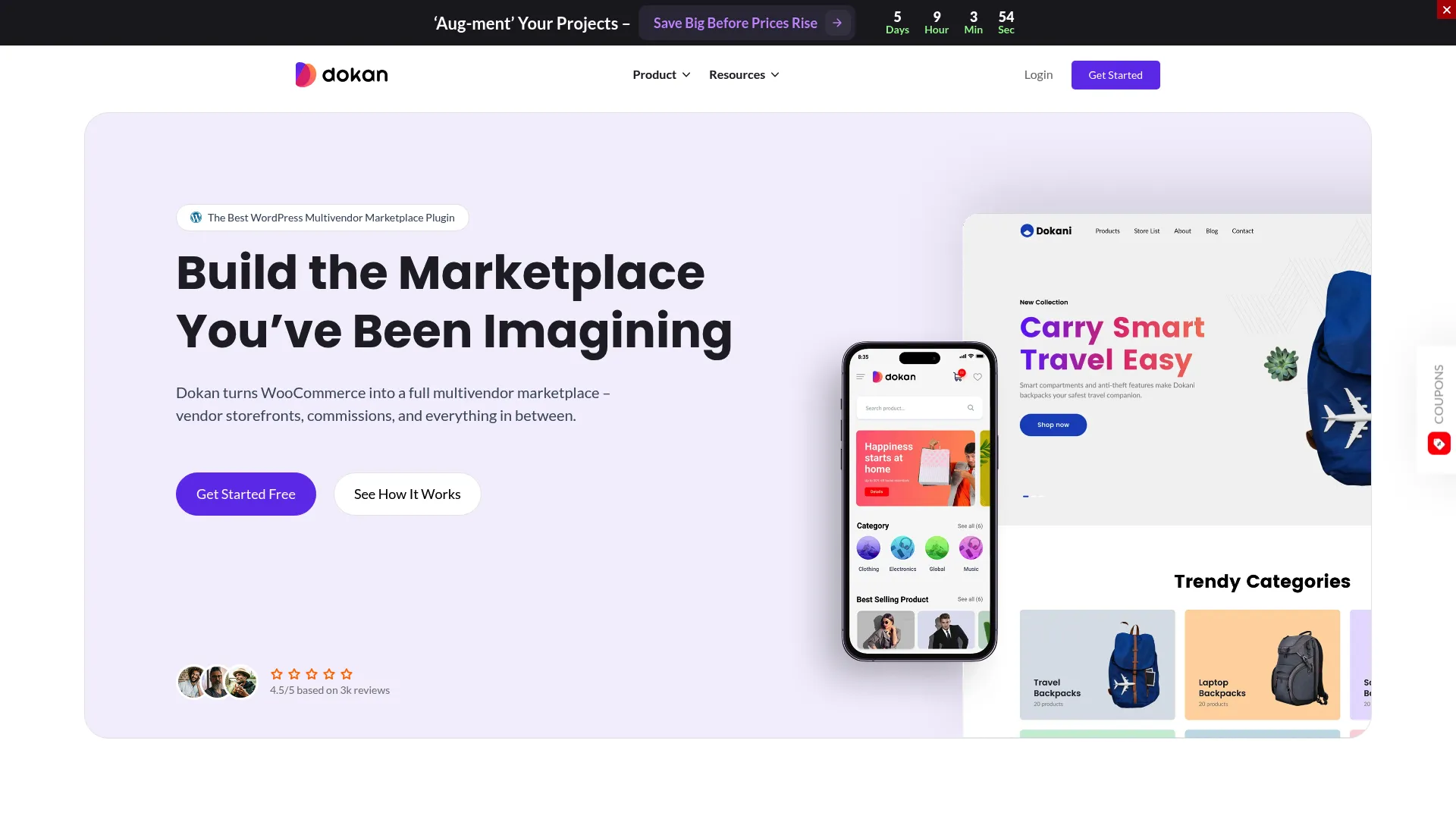 Dokan homepage screenshot