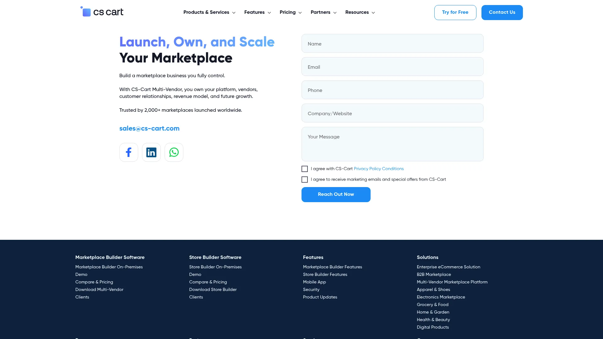 CS-Cart Multi-Vendor homepage screenshot