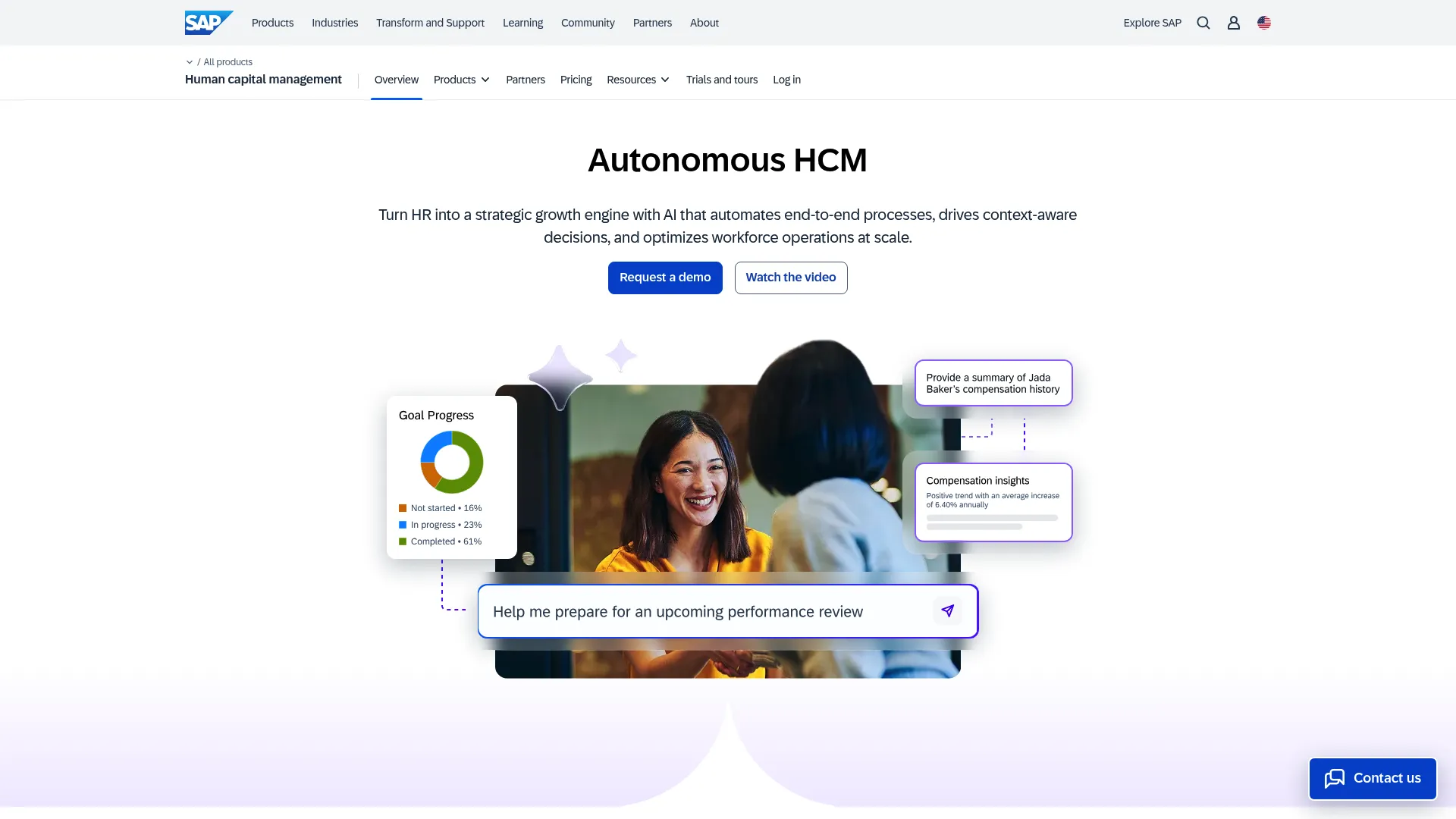 SAP SuccessFactors HCM homepage screenshot