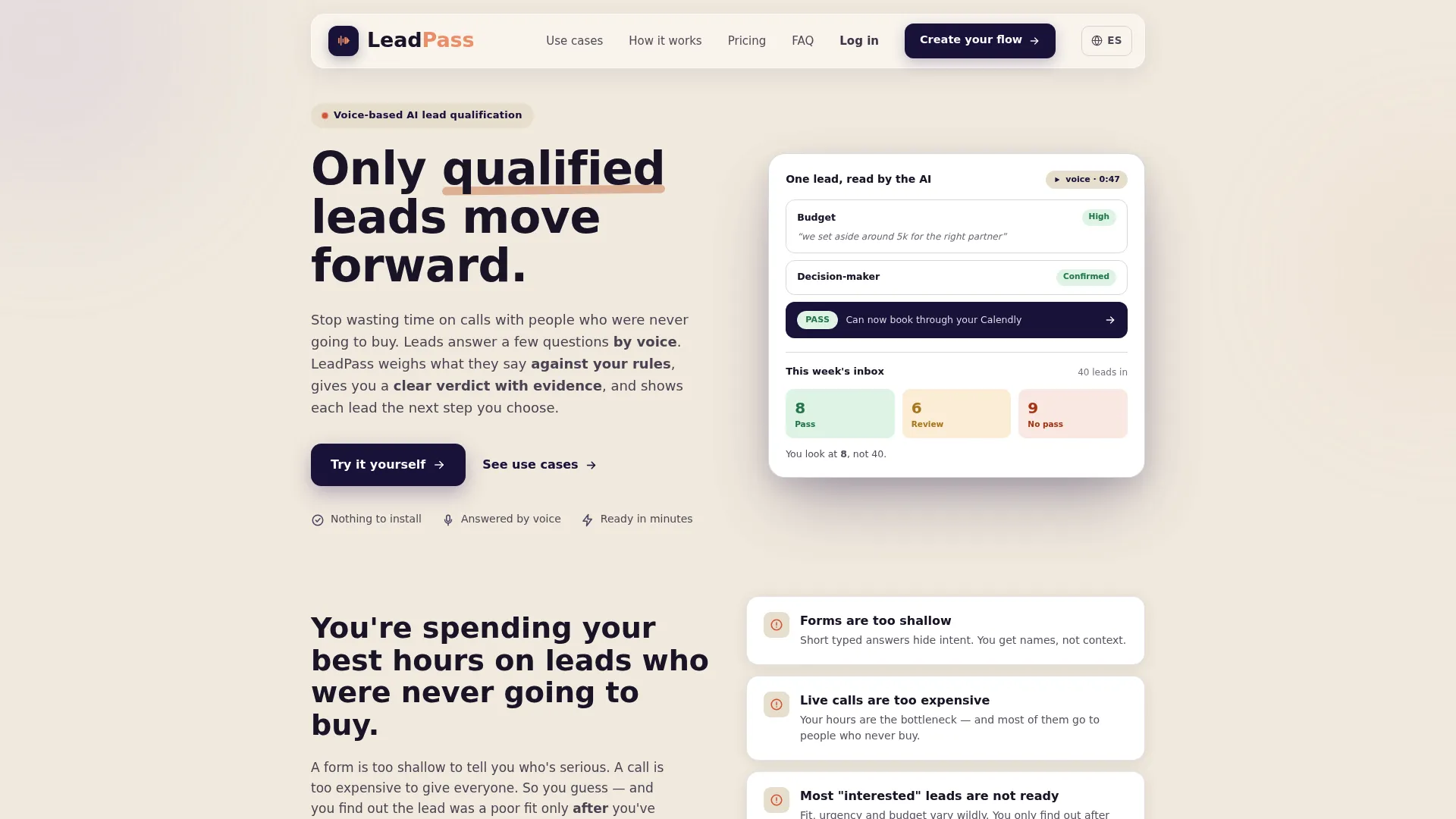 LeadPass homepage