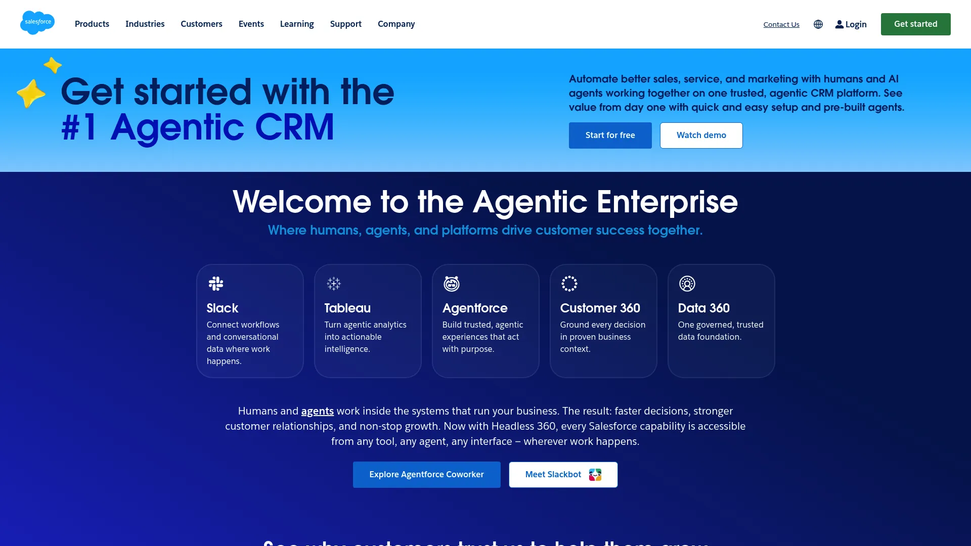 Salesforce homepage screenshot