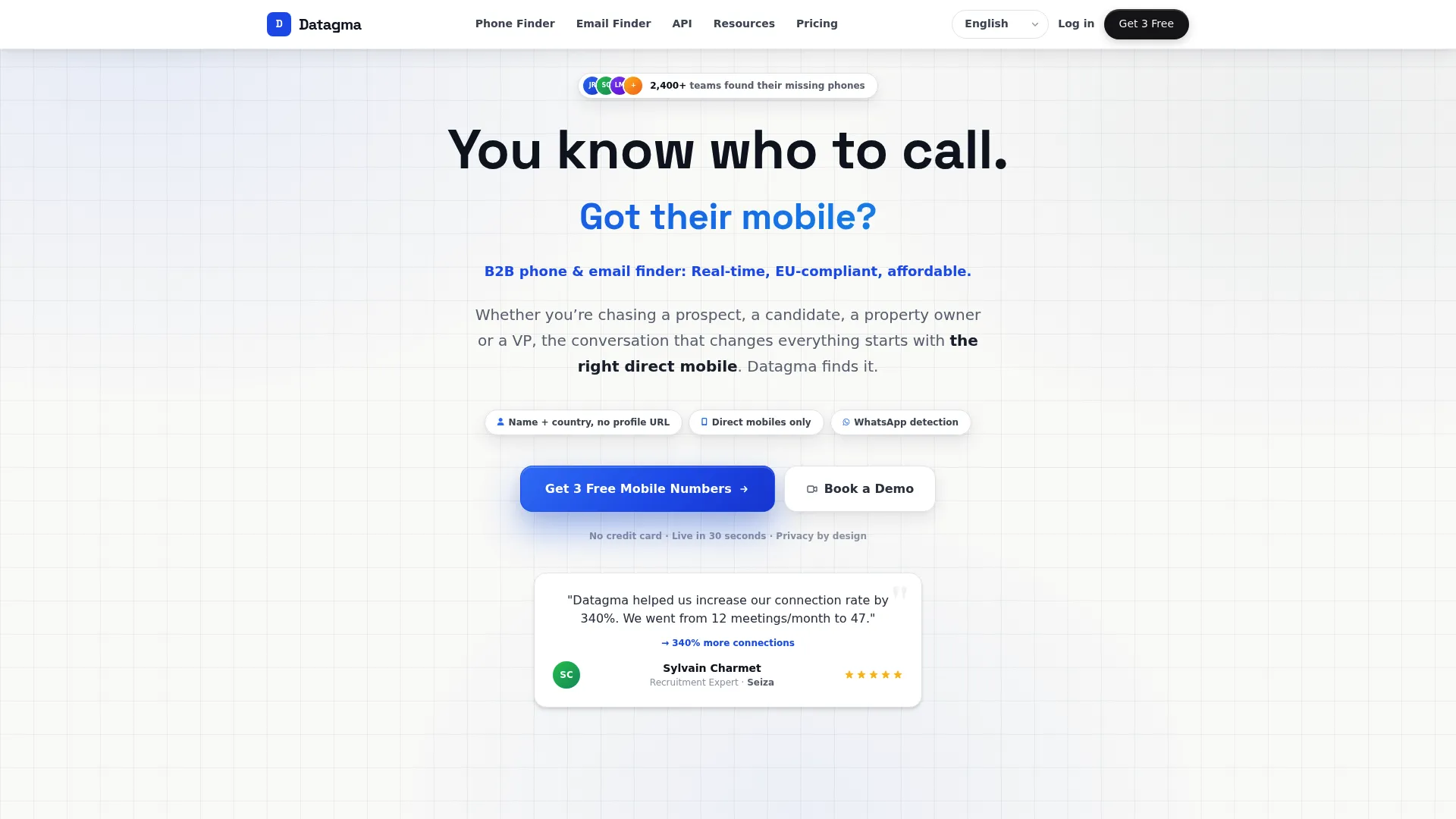 Datagma homepage screenshot