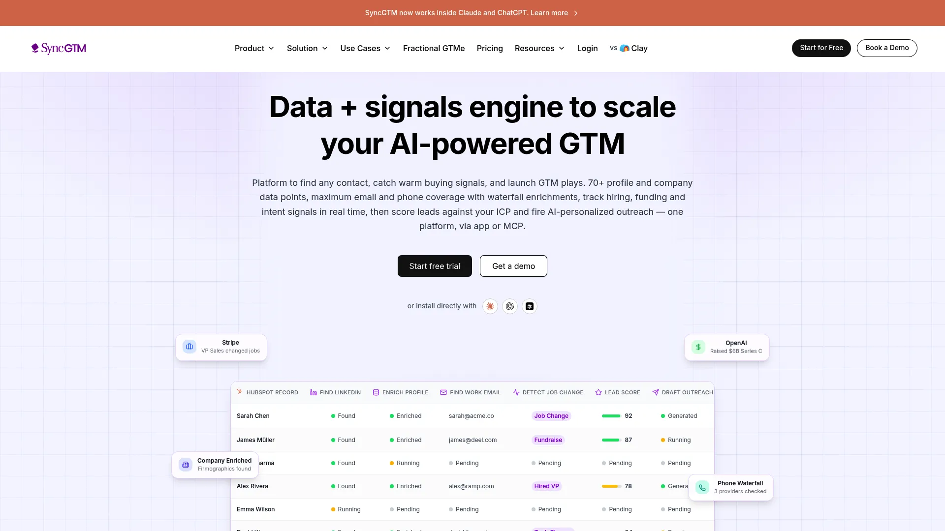 SyncGTM homepage screenshot