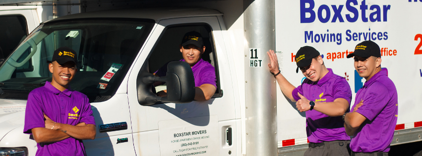BoxStar mover carrying a box in Arlington during a local move