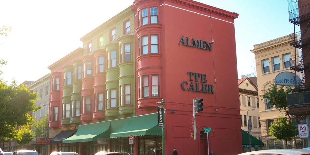 Colorful buildings in Adams Morgan, DC.