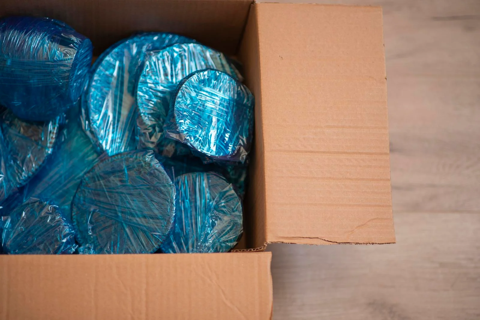 dishes packed for moving