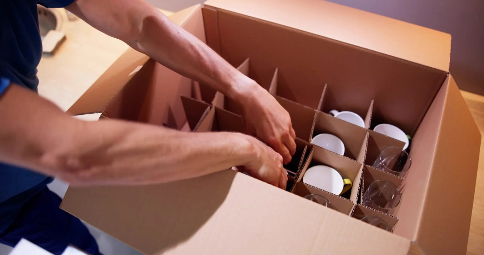 packing dishes for moving