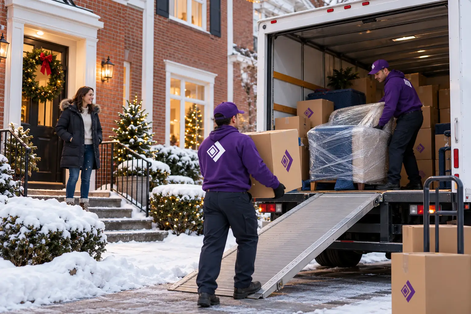 woman is moving during the holidays