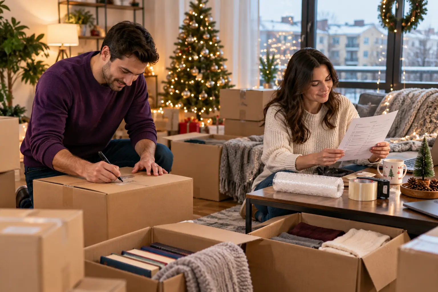 couple is planning to move during holiday season