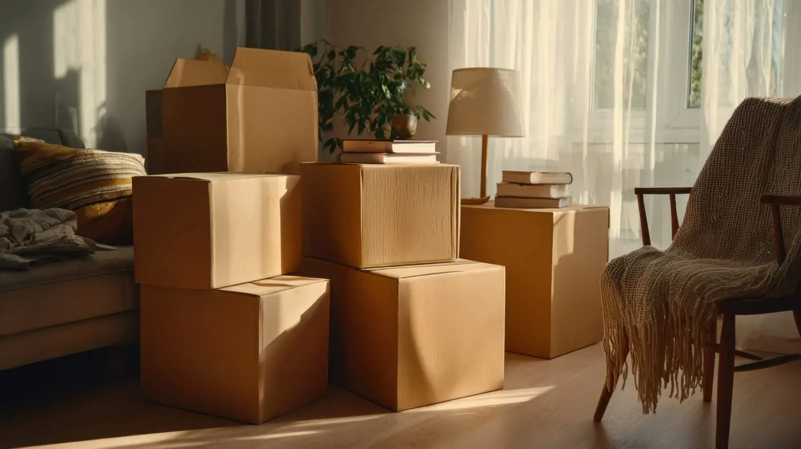 packed boxes prepared for same-day moving