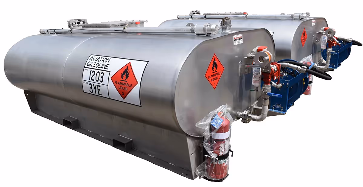 Low profile elliptical tanks for AVGAS