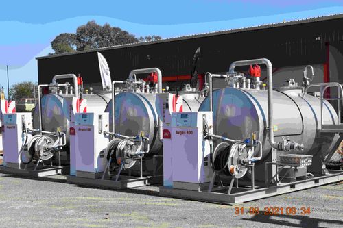 A batch of 5000 litre systems ready for despatch.