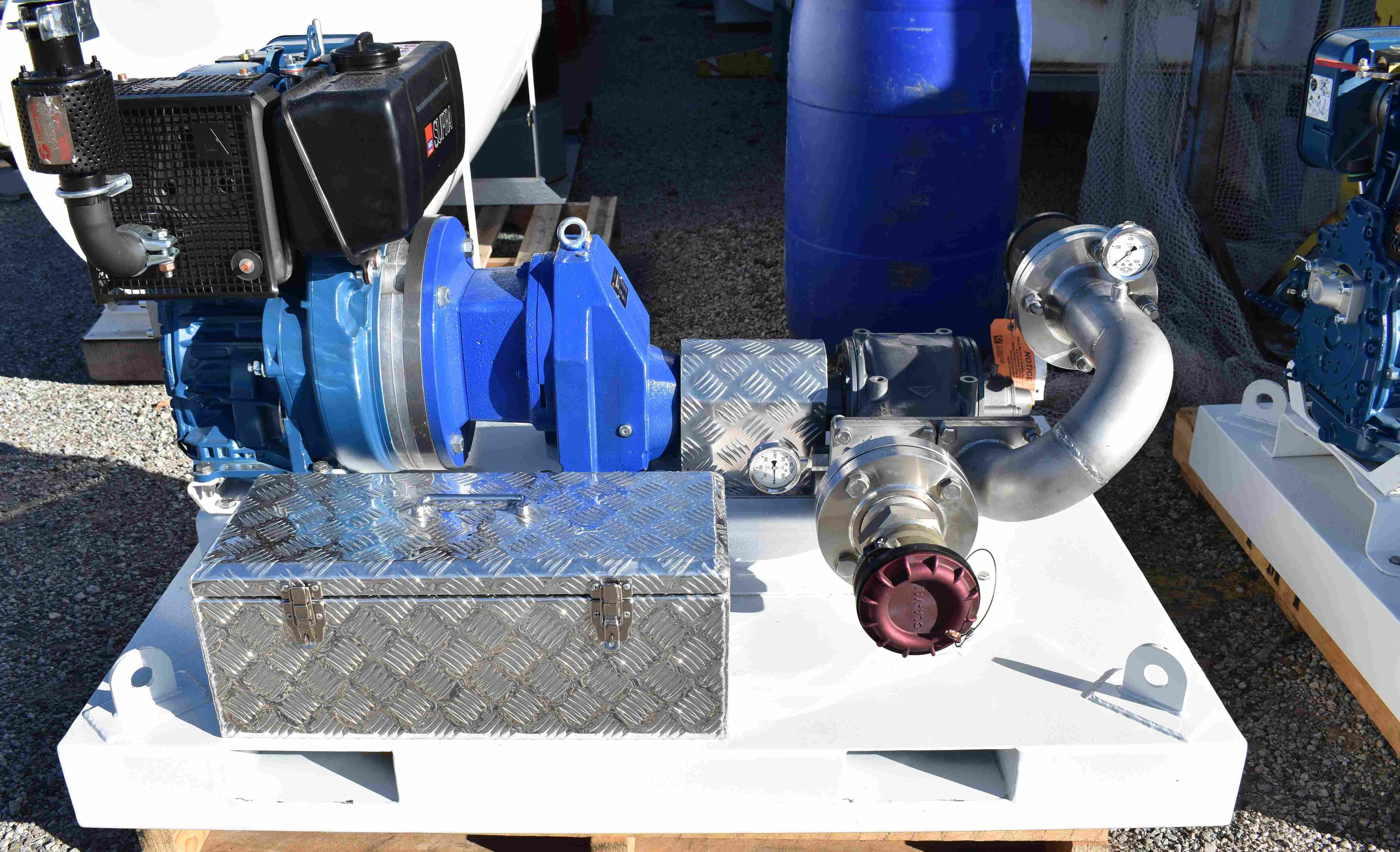 A high flow JET-A1 diesel powered pump - delivers 1000 LPM