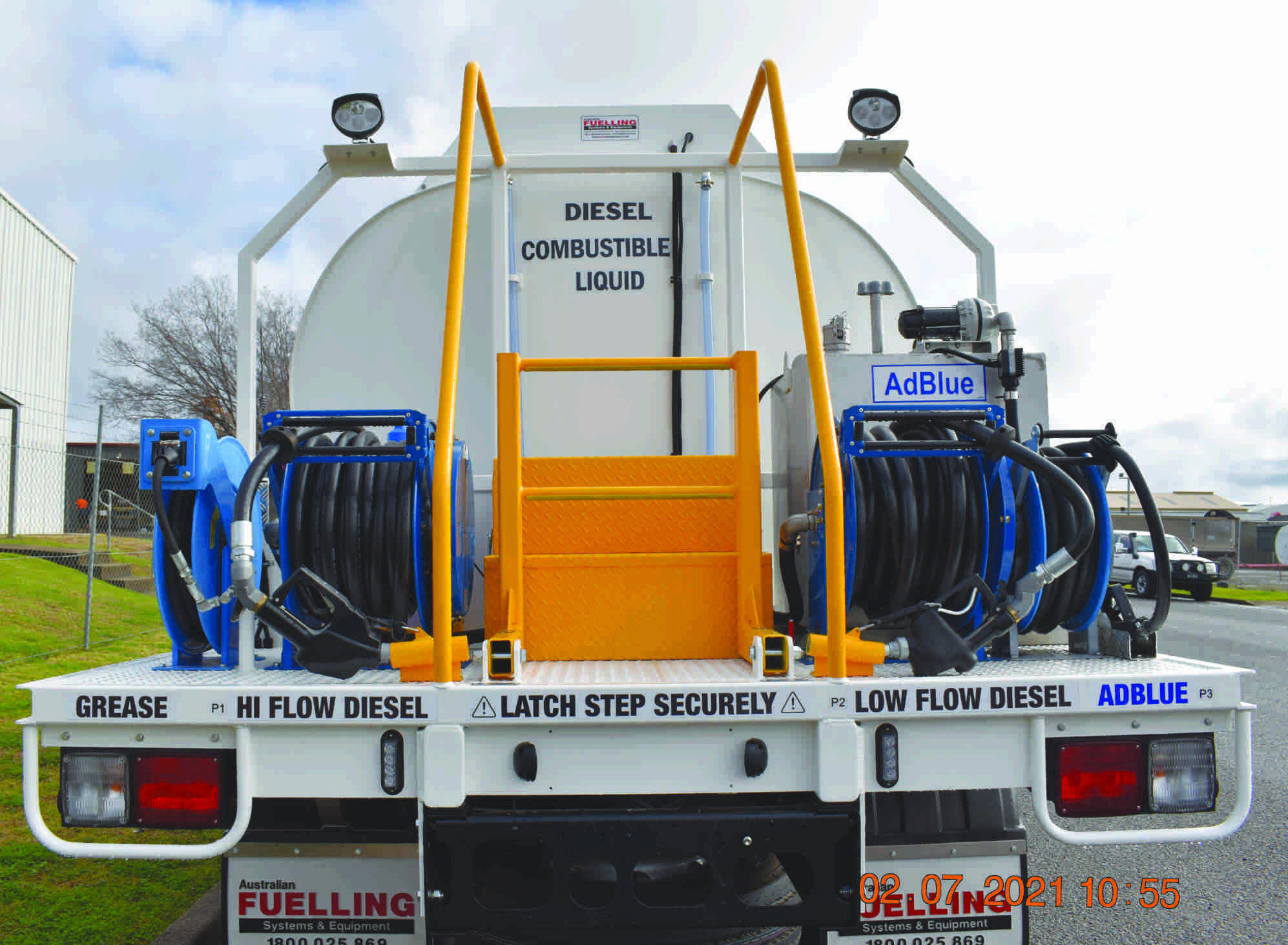 High and low flow diesel reels, Adblue and grease reels and dual worklights
