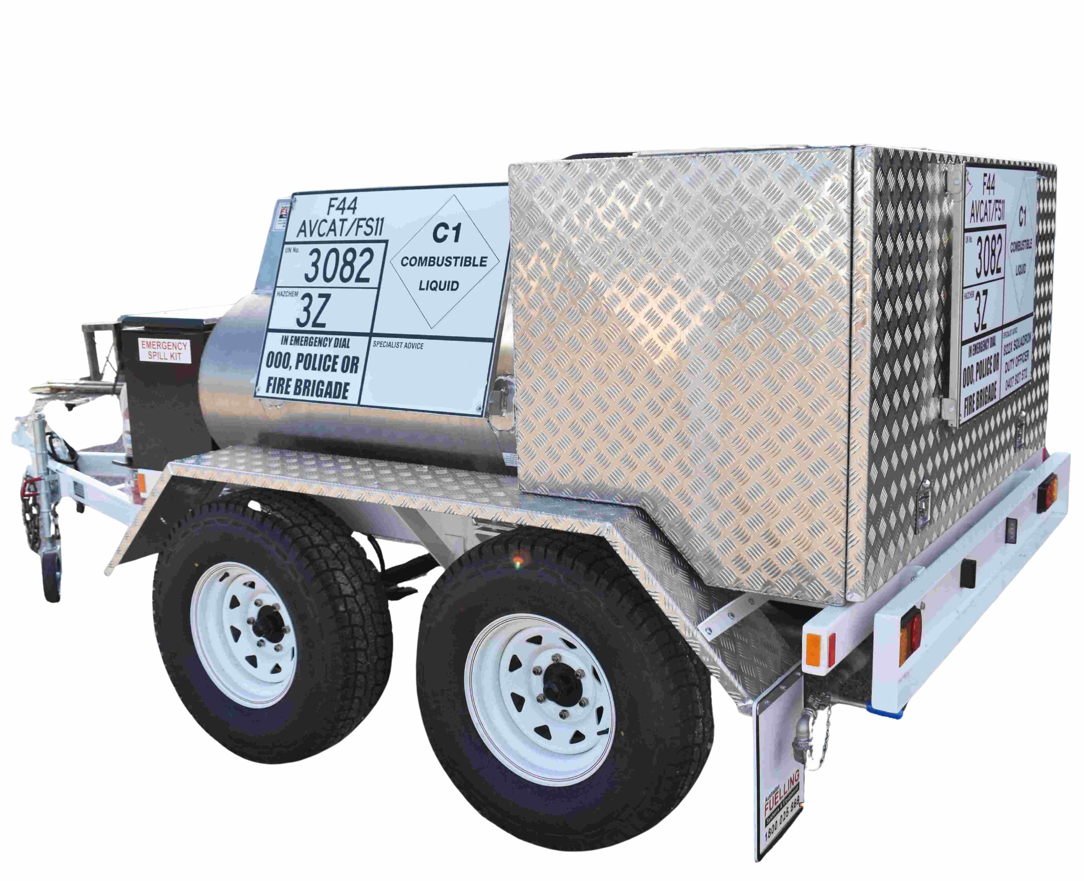 LHS rear of trailer with cabinet closed.