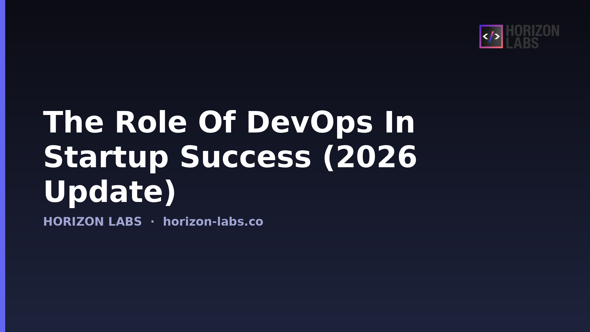 The Role Of DevOps In Startup Success (2026 Update) — Horizon Labs