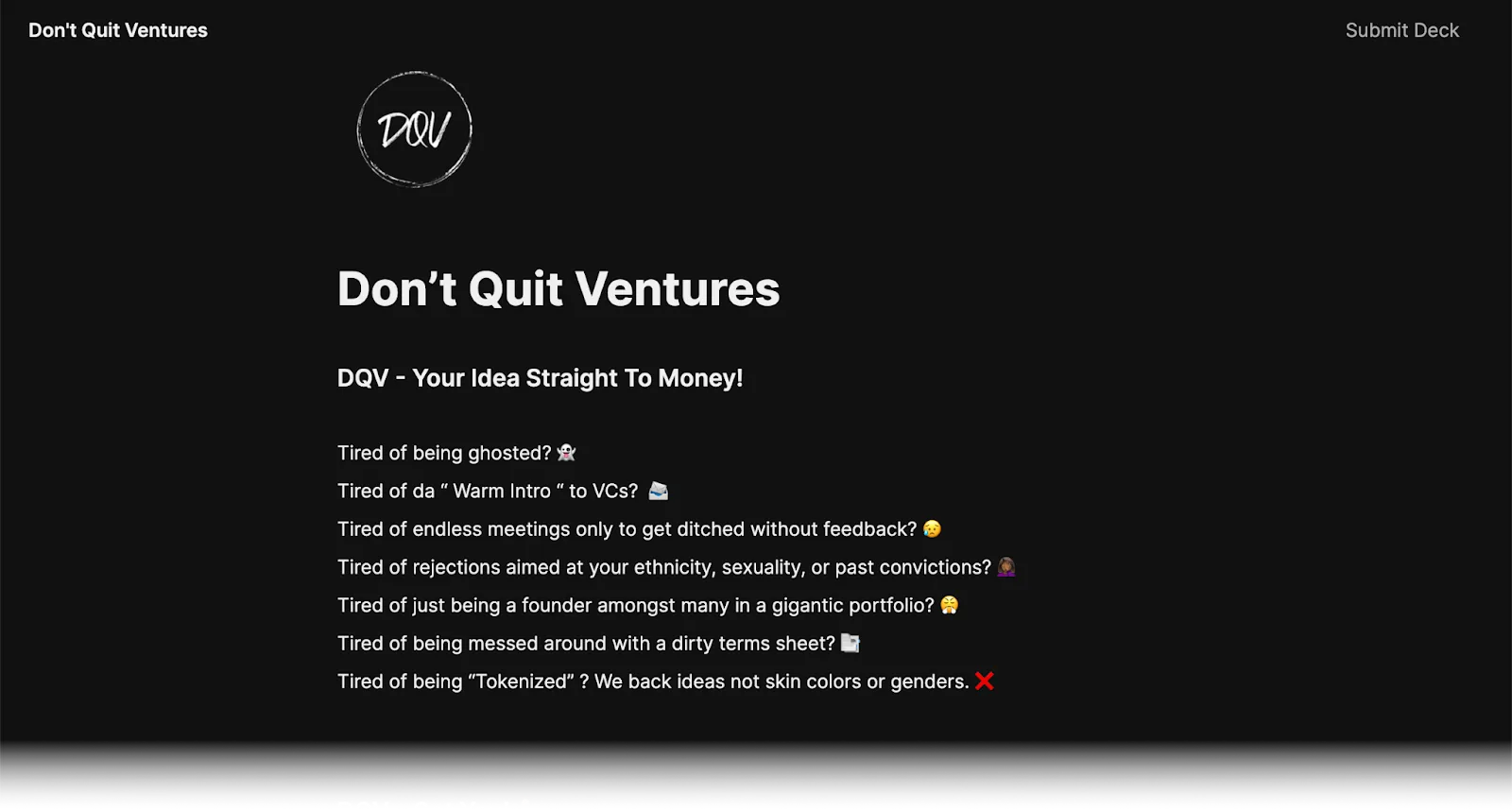 Don't Quit Ventures logo