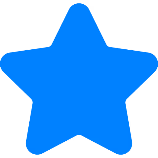 Solid blue five-pointed star icon.