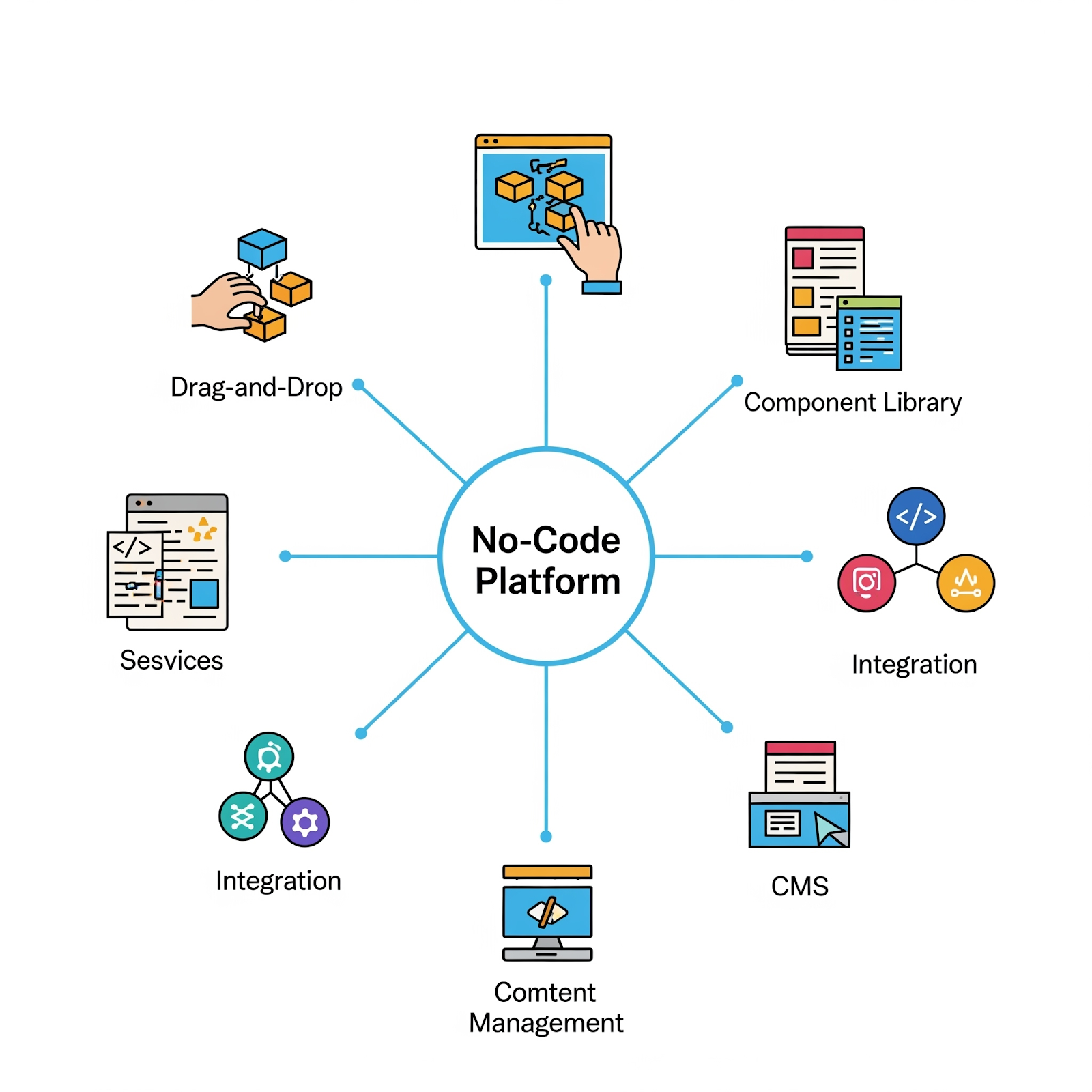 Key features of no-code website development platforms enhancing speed and functionality.