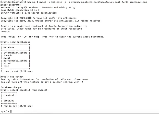 Migrating MySQL to RDS/Aurora with Xtrabackup