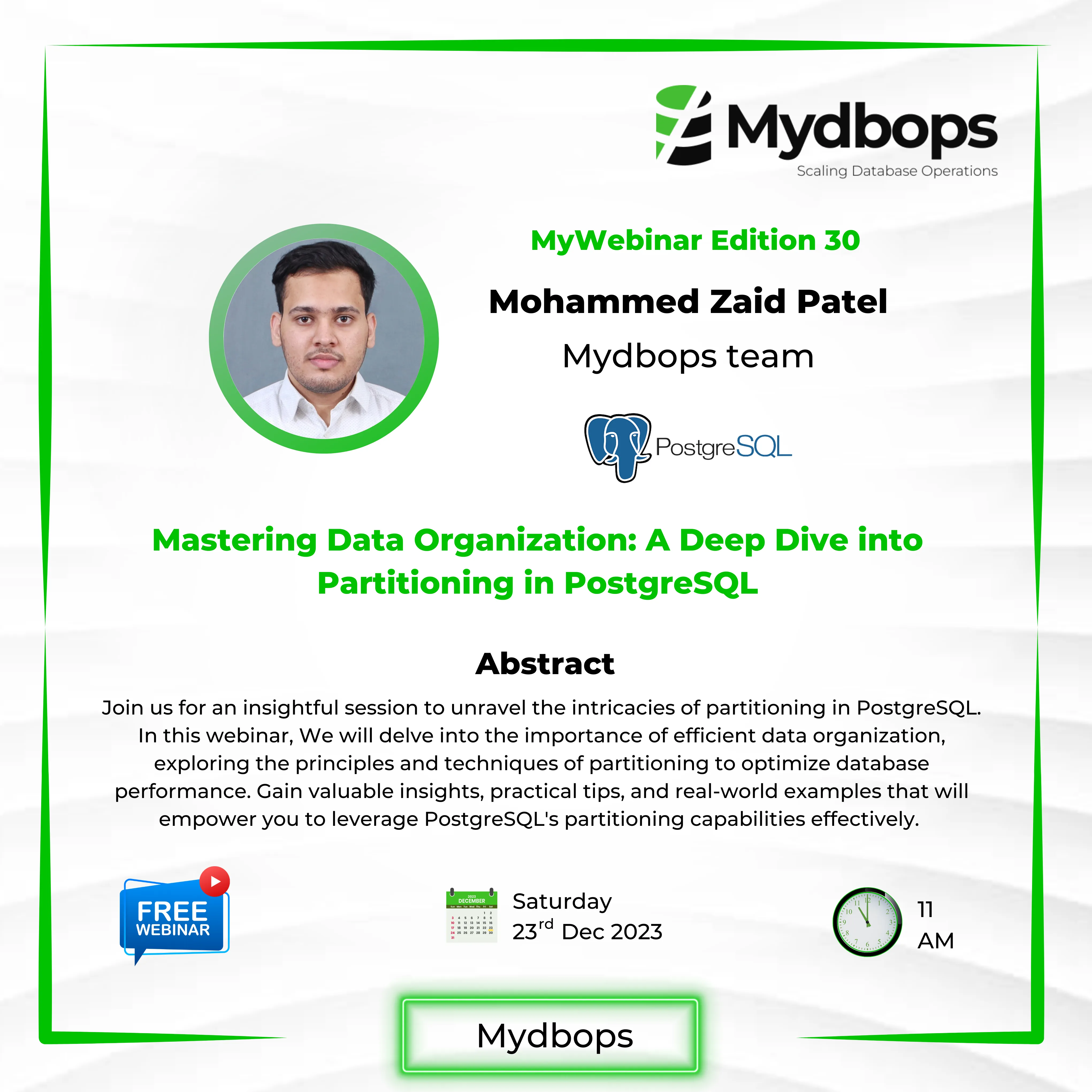 Mydbops MyWebinar - PostgreSQL 