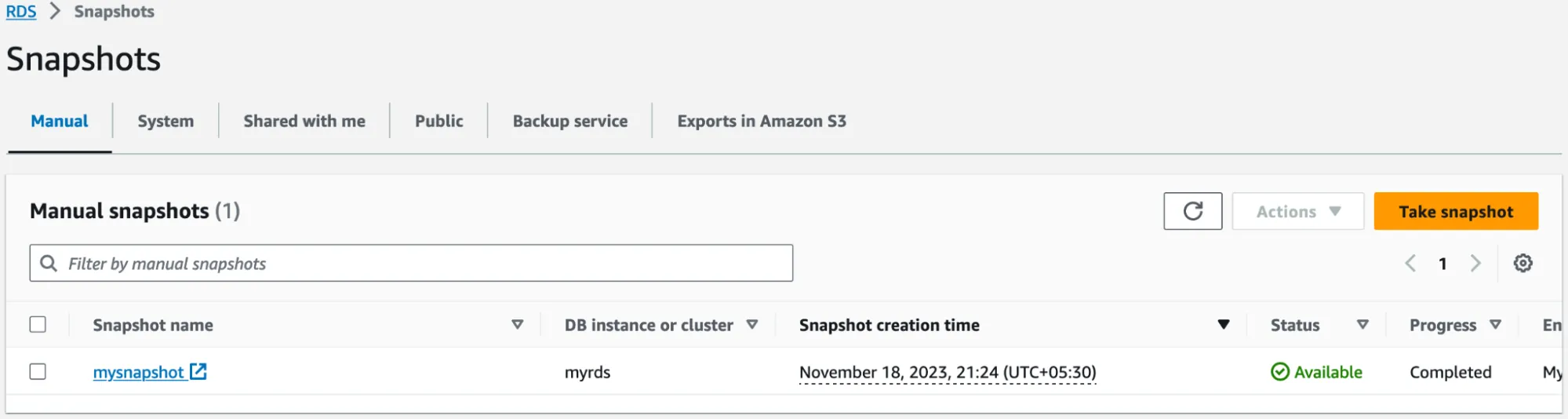 MySQL Snapshot Upgrade